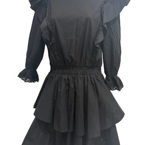 MOSQUITO Black Short Ruffle Dress Size M WORN ONCE